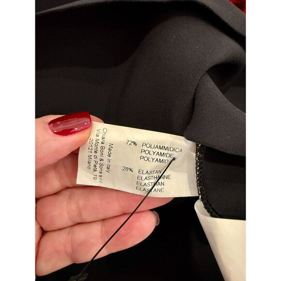 Chiara Boni La Petite Robe Black Grommet-Embellished Bell-Sleeve Dress - size M - Picture 7 of 8